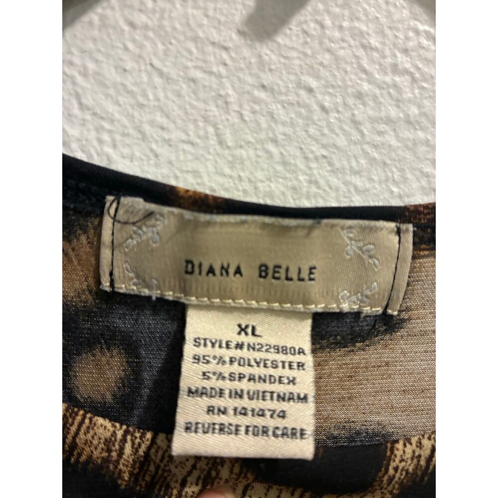Diana Belle Leopard Print Caged Cutout Tank Top Blouse Women's Size XL - Picture 3 of 4